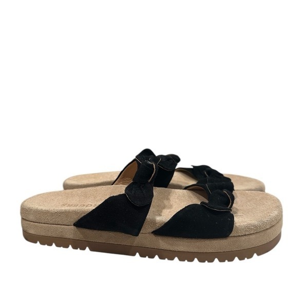 Jack Rogers Black & Natural Double-Knot Monica Suede Sandals Size 8.5 - Picture 4 of 10